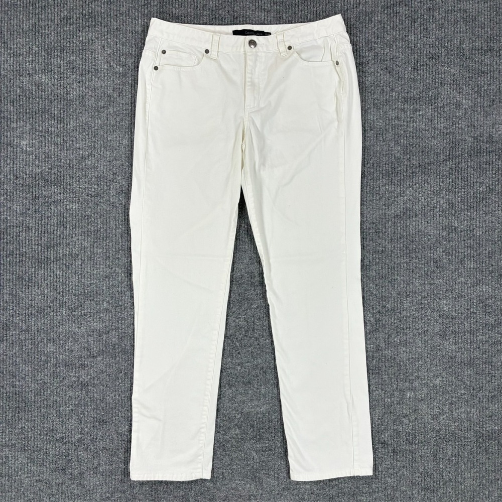 Calvin Klein Jeans Womens Ultimate Skinny Size 32/14 White Denim Stretch